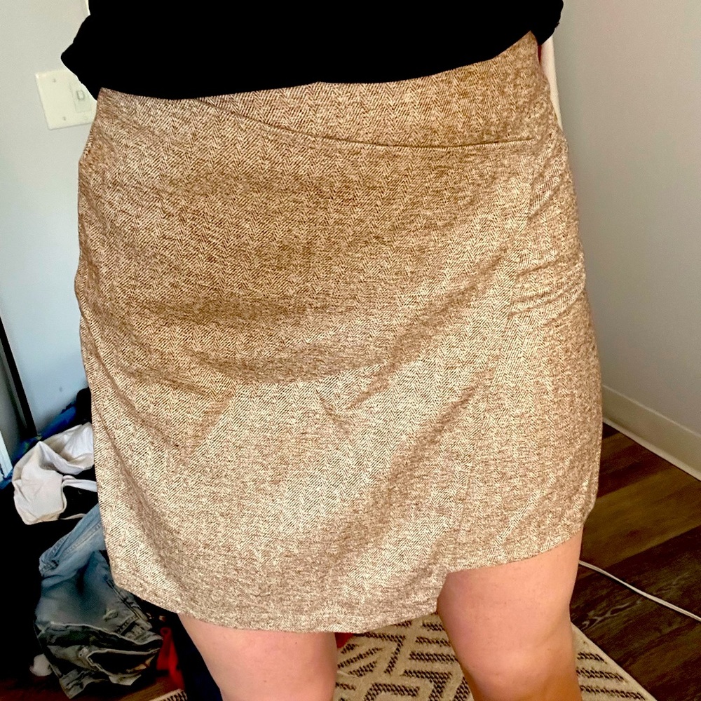 Tan mini skirt